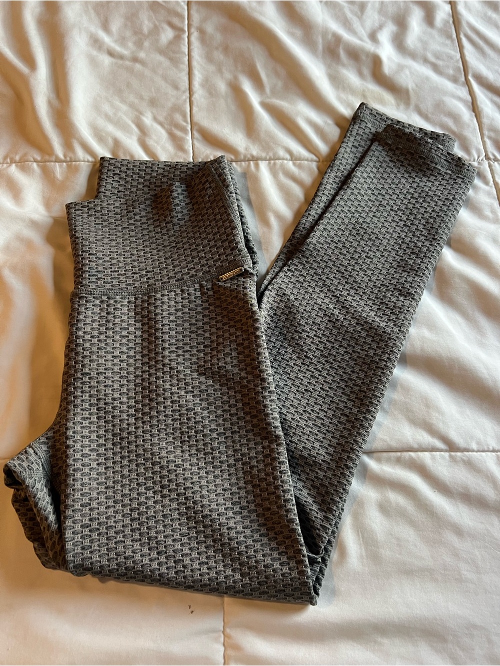 ECHT Gray Textured High-Waist Leggings